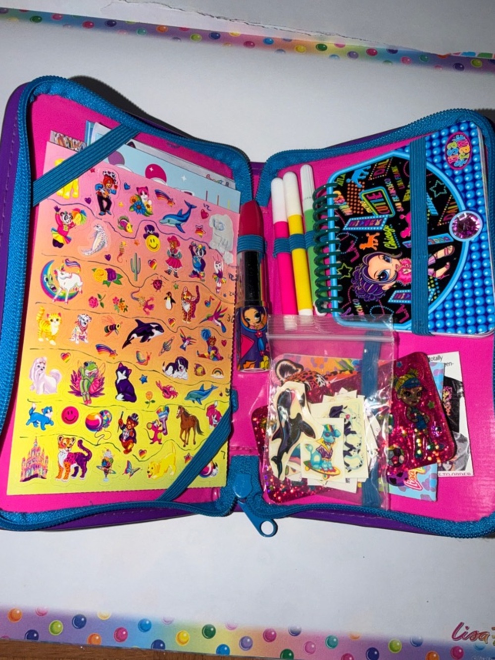 Vintage Lisa Frank planner stationary set